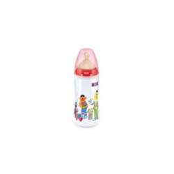 Biberon Fc Pp Silicona Nuk 1M 300 Ml. Barrio Sesamo